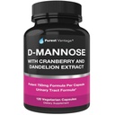 D Mannose Capsules con 600mg D-Mannose Powder Per Cap - con agregado Cranberry y Dandelion Extracto de Ayuda en la Vejiga, Urinary Tract y UTI Apoyo - 120 Veggie Caps