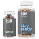Pura para hombres Original Vegan Limpieza Suplemento de fibra, 120 cápsulas " Reset Detox Suplemento, 30 cápsulas