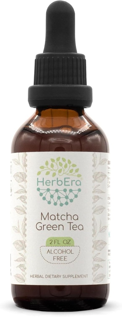 Matcha Green Tea B60 Extracto herbario libre de alcohol Tintura, gotas líquidas concentradas Té verde natural, Matcha (Camelia sinesis) Hoja seca (2 fl oz)