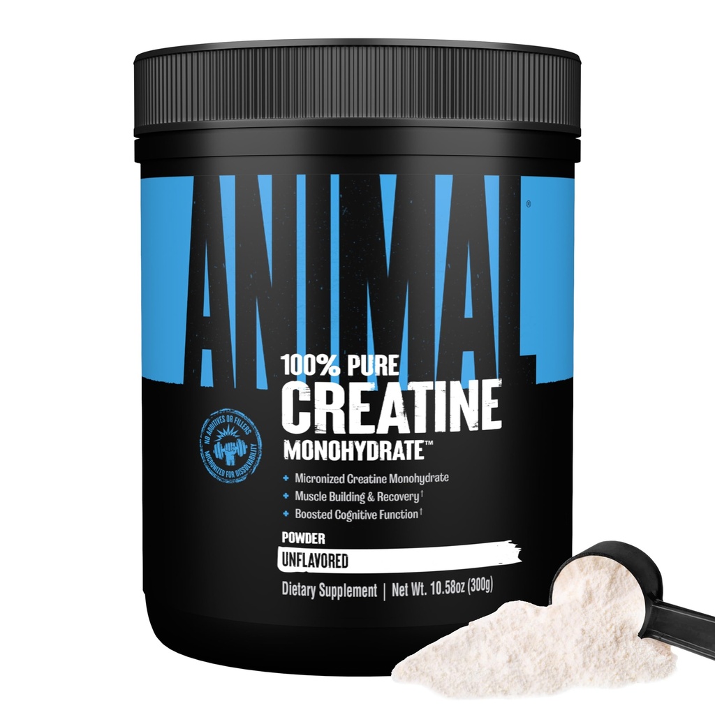 Polvo de Monohidrato de Creatina de Animales - Micronizado para la Recuperación del Musculo, Energía Celular y Bienestar Diario - para Hombres y Mujeres - Desarrollado 300g