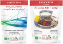 Prebio Plus + Kefir Starter Culture Prebiotic Fiber Powder Best Custom Blend of Organic Prebiotic Fibers Suplemento dietético (1 Prebio Plus + 1 Kefir 20g)