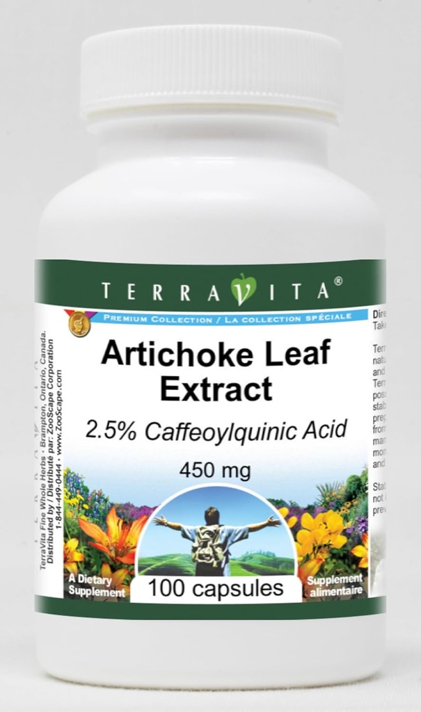 Extracto de la hoja de Artichoke - 2,5% Acid Caffeoylquinic - 450 mg (100 cápsulas, ZIN: 516208) - 2 Pack