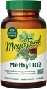 MegaFood Methyl B12 - Vegan - Incluye folato de metil, vitamina B12 & B6 - Apoyo a la producción de energía celular, sistema nervioso Salud " Función cardiovascular - 60 Tabletas