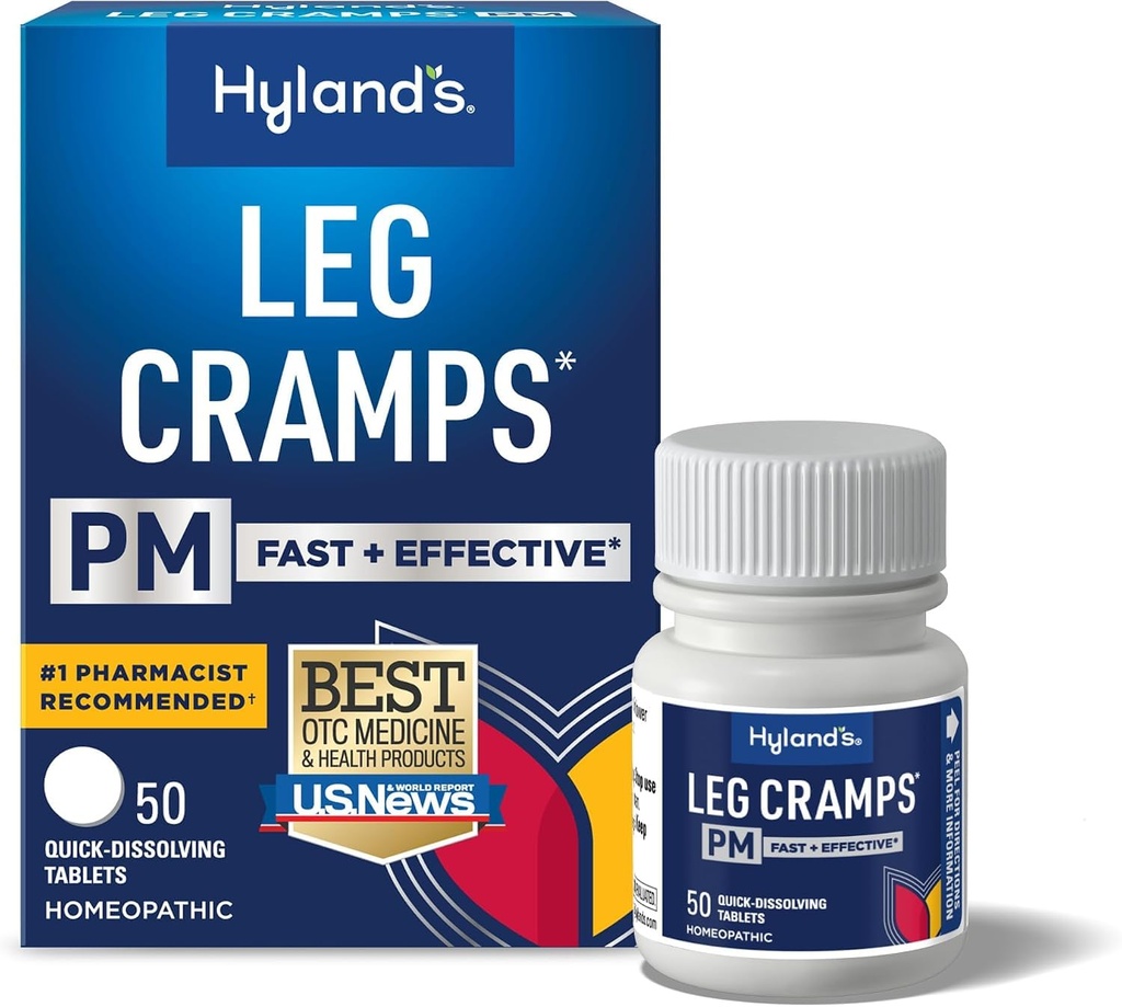 Las piernas de Hyland, el alivio de la pierna nocturna, el calf y los calambres de los pies, 50 tabletas de resolución rápida