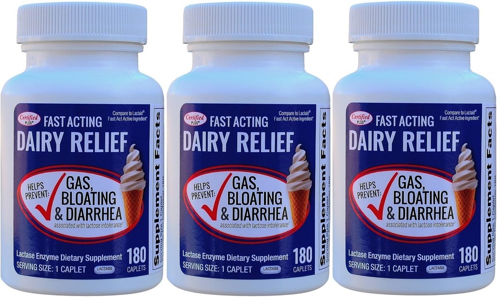 Fast Acting Lactase 540 Caplets Generic Lactase Fast Act 9000 FCC Unidades por Caplet