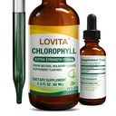 LOVITA Chlorophyll Liquid Drops, High Potency 120 mg/mL, 7,200 mg per Bottle, Natural Energy Booster & Immune Support, Internal Deodorant, Skin Health, Vegan & Non-GMO, Mint Flavor, 60 Servings 2 Oz