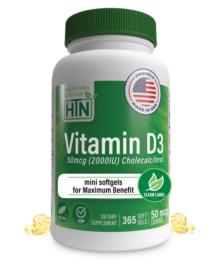 Salud Thru Nutrición Vitamina D3 2000iu 365 Mini Softgels for Maximum Beneficios Silencioso Año Suministro Silencio 50mcg Cholecalciferol Silencio 3er Parte Testado ← No GMO USP Grado en EVOO   Apoyo a la Salud Inmunitaria