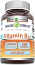Fórmulas asombrosas Vitamina B12 Suplemento TENIDO 1000 Mcg por Serving TENIDO Tablets TENIDO NO Gluten-Free TEN Made in USA (1 Pack, 300 Count)