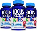 Factor de foco Kids Extra Strength Daily Chewable for Brain Health Support, 120 Cuenta – Vitaminas para niños - Calidad Fórmula – Gluten " Dairy Suplementos gratis para niños (3 Pack)