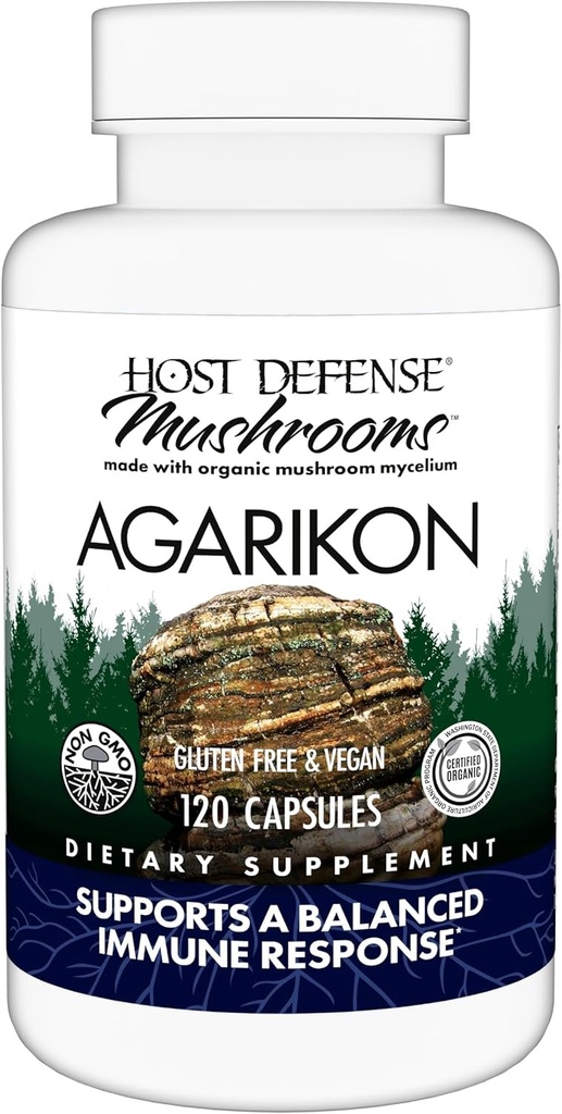 Host Defense Agarikon Capsules - Immune System Support Supplement - Mushroom Supplement to Aid Immune Functions " Cell Strength - Herbal Dietary Supplement - 120 Capsules (120 Servings)*