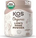KOS Organic Lion's Mane Powder - Natural Nootropic Superfood - Vegan Funal Mushroom, Planta Basada, USDA Certified, Non-GMO, Soy & Gluten-Free - 104 Servimientos