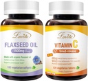 Lovita Flaxseed Oil " Vitamina C Nutrientes Bundle. Suplemento dietético apoya una mejor nutrición & bienestar general