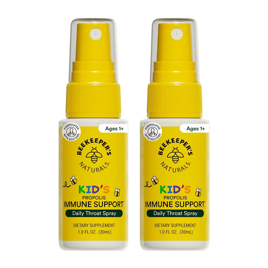 Naturales de apicultura Los niños Propolis Throat Spray 95% Bee Propolis Extract - Soporte Natural Inmune " Sore Throat Relief, Antioxidants " Gluten-Free, 1,06 oz (Pack of 2)
