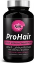 VWS Biotina 10,000 mcg Suplemento dietético w/Zinc & Selenium para promover el crecimiento del cabello delgado, uñas más fuertes & piel sana para mujeres y hombres, 60 cápsulas veganos