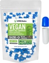 XPRS Nutra Size 0 Empty Capsules - 100 Count Empty Vegan Capsules - Vegetarian Pills - DIY Vegetable Capsule Filling - Veggie Pill Caps for Do-It-youself Suplements (Blue/White)