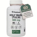 PriSTINE'S Holy Basil Capsules - 500 mg Gluten Free Immunity & Relax Support Adaptogen Suplemento - 60 Day Supply - Tulsi Holy Basil Leaf Extract Capsules - Vegan - Non-GMO