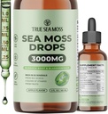 3000mg Gotas de Moss del Mar Irlandés con Root Burdock " Bladderwrack for Digestive System " Muscle Recovery Support - 2 Fl Oz Apple NW1