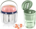 GloDeals Portable Pill Box, Pill Crusher, Cutter y Splitter