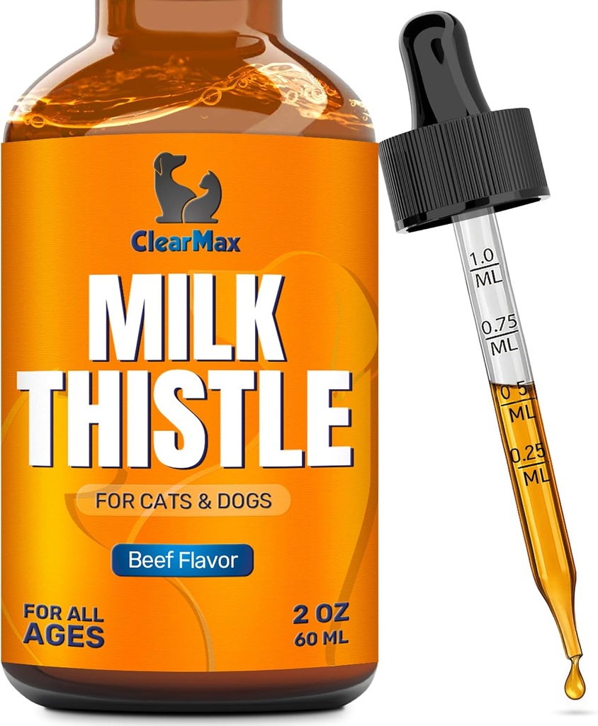 Esteto de leche para perros y cachorros para el soporte digestivo de perros – suplemento de cardo de leche para gatos y gatitos – soporte para el hígado – sabor de carne de res Super – 1 + 1 oferta de Oz Super