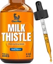 Esteto de leche para perros y cachorros para el soporte digestivo de perros – suplemento de cardo de leche para gatos y gatitos – soporte para el hígado – sabor de carne de res Super – 1 + 1 oferta de Oz Super