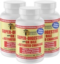 Sunshine Naturals Super Suplemento Digestivo. Ox Bile " Activated Charcoal for Digestive Support, Bloating Relief, Gut Cleanse, Nutrient Absorption, and General Wellness. 100 Tabletas. Paquete de 3