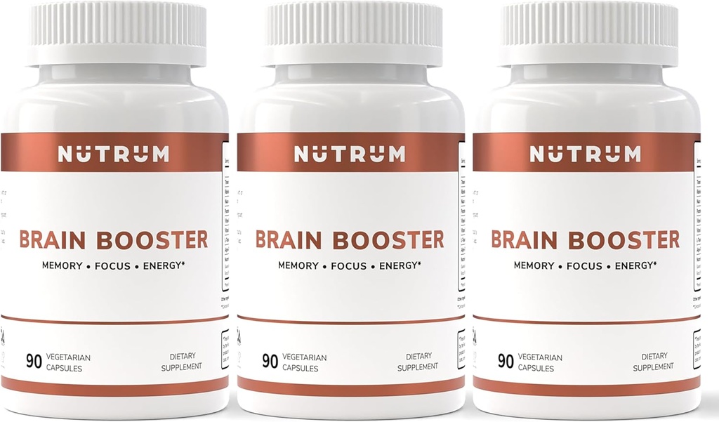 Suplemento del Booster del Cerebro - Suplemento Nootropic del Poder Cerebro - Píldoras de Cerebro para Focus, Memory, Clarity, Energy & Better Concentration with Alpha-GPC, L-Theanine, Rhodiola, Ginseng, Guarana (Pack of 3)