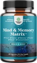 Matrix Nootropic Brain Supplement for Memory and Focus Enhancement - Vitaminas para la Salud Mental & Clarity - Complejo Cognitivo para Adultos de Toda la Edad Vitalidad de la Mente - 60 cápsulas