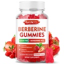 Berberine Gummies with Ceylon Cinnamon 1500mg High Potency Berberine HCL Supplement for Immune Support, Sugar Free, Vegan, Strawberry Flavor, 60 Condes