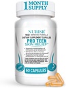 Suplementos de acné para adolescentes con vitaminas A, B, C, E " Biotina para la piel clara, radiante, soporta la producción equilibrada de aceite " Flujo saludable - sin gluten, 60 cápsulas
