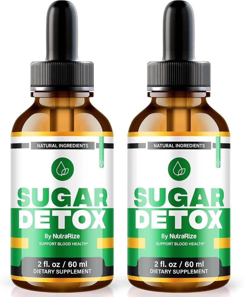 (2 Pack) Sugar Detox Drops, SugarDetox Drops, 21-Day Sugar Detox Challenge, All-Natural Liquidse para principiantes, Premium Blood Formula Gotas Comentarios (60 Servings)