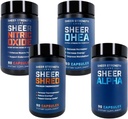 Sheer Ultimate Stack - Suplemento DHEA para hombres DHEA 100mg & Nitric Oxide Suplemento " Sheer Shred " Sheer Alpha