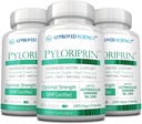 Ciencias aprobadas Pyloriprin - Soporte Digestivo Avanzado para una estomacha saludable - Zinc L-Carnosine, Probiótico, Broccoli Sprout, Deglycyrrhized Licorice - 180 cápsulas - Tres meses de suministro - Vegan