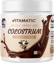 Vitamatic Bovine Colostrum Powder - Suplemento para Gut Health, Hair Growth, Beauty, Muscle Recovery, & Immune Support - Easy to Mix - 81 Gram - 30 Servings (Chocolate Flavor)