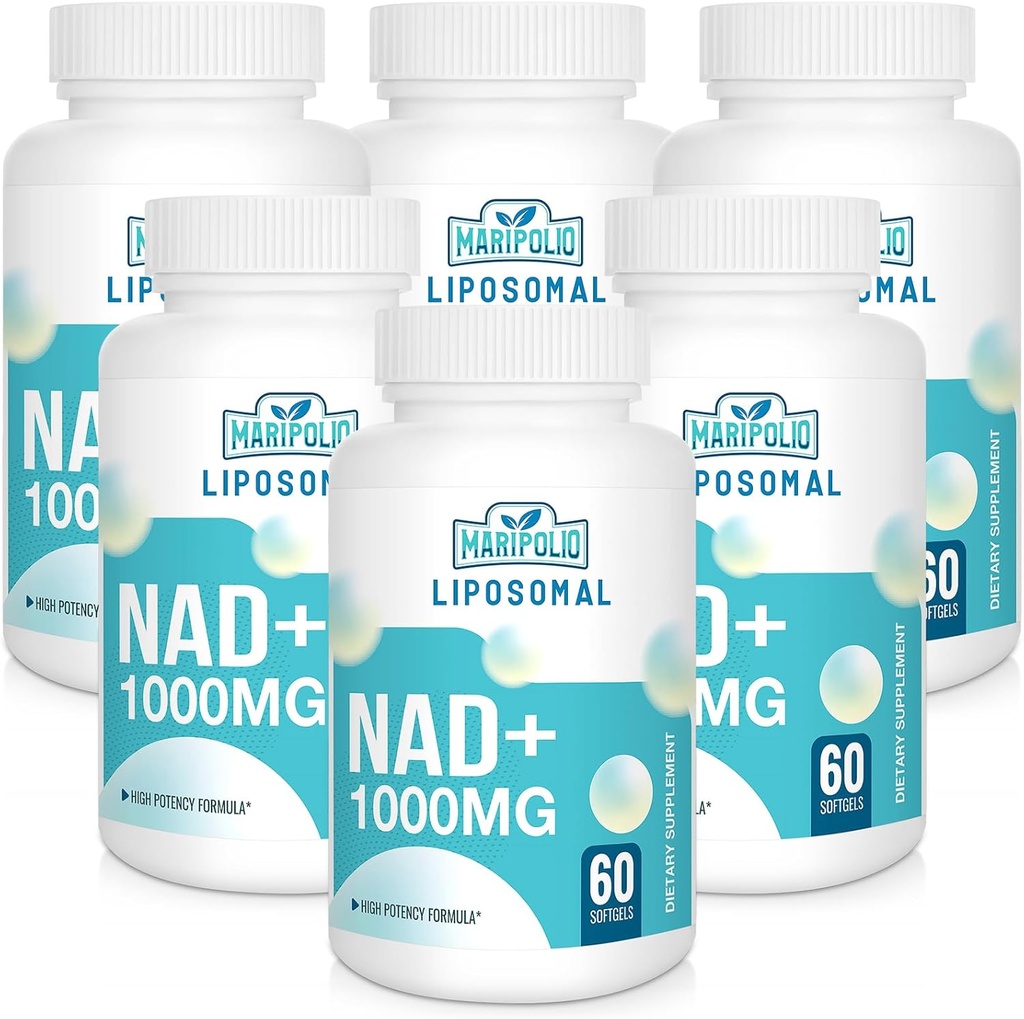 Liposomal NAD+ Suplemento 1000 mg TENIDO Pontecy más alto NAD soporta Max Absorption ← Puro NAD Suplemento de Energía y Reparación de ADN, Defensa del envejecimiento, Función del cerebro Softgels