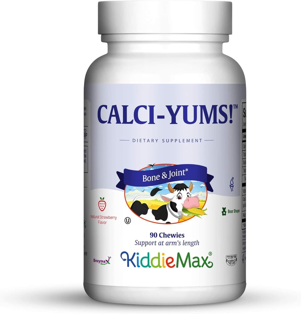 Maxi Health KiddieMax Calcium - CalciYum! - Flavored - Animal Shaped Chewies - Kosher (90 Conde)