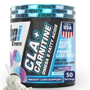 BPI Sports CLA + Carnitina – Ácido Linoleico Conjugado – Pérdida de peso Fórmula – Metabolismo, Rendimiento, Lean Muscle – Caffeine Free – Para Hombres y Mujeres – Snow Cone – 50 porciones – 12.34 oz.