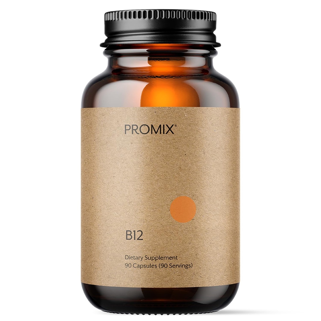 Promix Nutrition Vitamin B12 Supplement - 1000mcg as Methylcobalamin - Gut friendly - 90 count