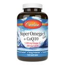 Carlson - Super Omega-3 Gems + CoQ10, 1200 mg Omega-3s 200 mg CoQ10, Función de Circulación, Producción Energética " Apoyo Circulatorio, 120 Softgels