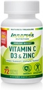 Complejo Immune Boost – Vitamina C 900mg, D3 2,500 UI & Zinc 25mg para soporte de sistema Immune, 72 Veggie Caps ← Innervis Nutrition