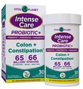 Planeta Vital - Cuidado Intenso Colon &amp; Estreñimiento Probióticos Más Prebióticos Orgánicos, Postbióticos, Parabióticos, Suplemento completo de Salud 4 en-1 para Adultos, 65 Billones CFU, 66 Strains, 30 ct