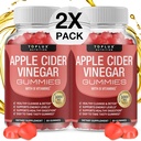 Toplux Apple Cider Vinegar Gummies - 1000mg ACV con B12, Beet Root, Pomegranate for Immune System, Detox & Cleanse, Gummy Alternative to Apple Cider Vinegar Capsules, for Men Women 2X Pack