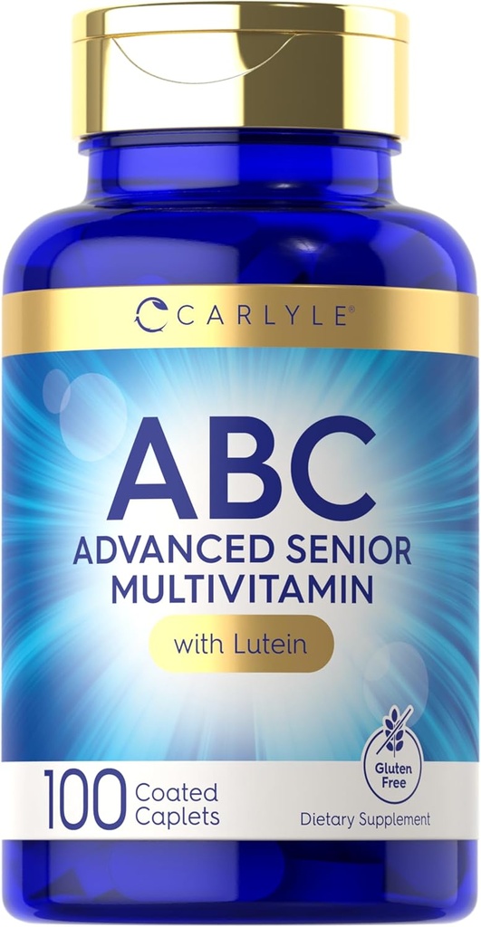 Carlyle Senior Multivitamin for Over 60 ← 100 Caplets Silencio con Lutein & Lycopene Silencio ABC Advanced Suplemento para Hombres y Mujeres