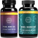 Mente de la cosecha primaria Fuel & Magnesium Glycinate Suplementos para Mujer y Hombre Magnesio y Mente Fuel Cerebro Booster Pills Bundle