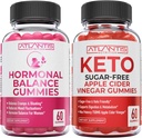 Atlantis Nutrición Saldo hormonal PMS Alivio 60 Gummies + Azúcar Keto gratis Vinagre de manzana 60 Gummies