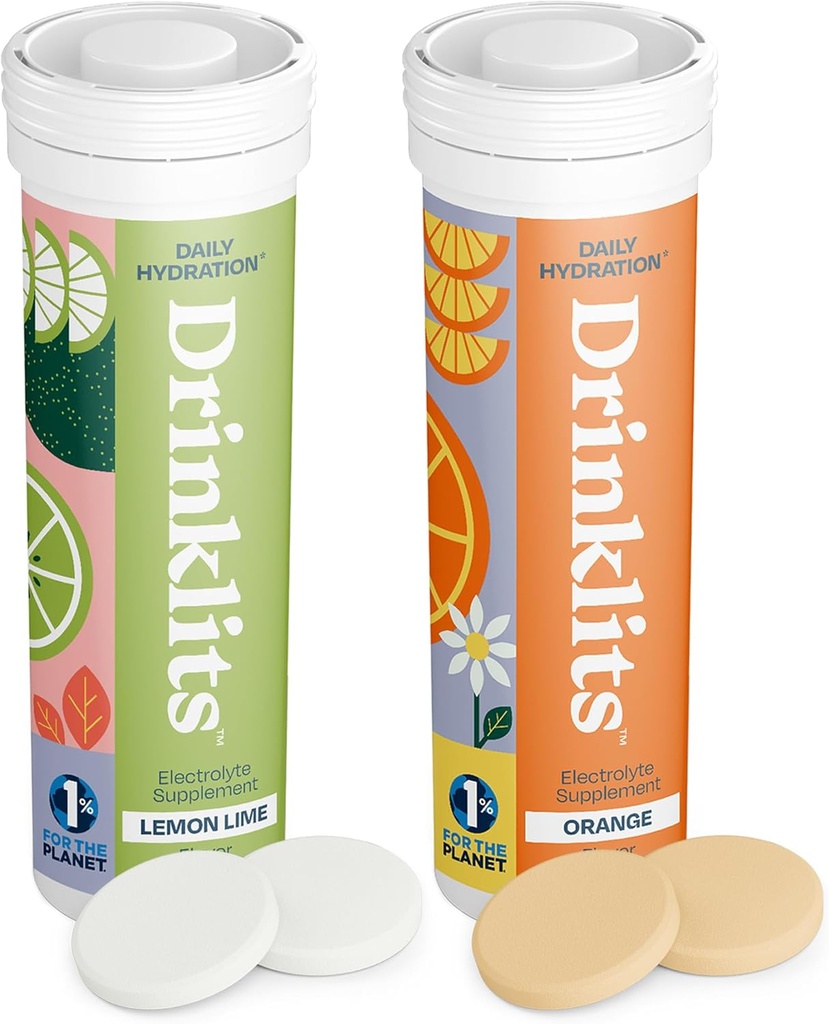 Bebidas Limón-Lime & Orange Electrolyte Tablets (2) Tube Bundle ← Citrus Daily Hydration Combo Pack ← Delicious Natural Flavors – 0g Azúcar – Uso diario 20 Servimientos - 10 Tablets Por Tube