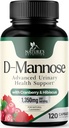 D-Mannose Suplemento 1,350 mg con Cranberry & Hibiscus - Activo rápido eficaz, aflojar las impurezas para la vejiga natural, Urinary Tract Health Support, para Mujeres y Hombres, No GMO, Vegan, 120 cápsulas