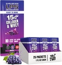 Diseños Nutricionales LPS LPS Liquid Collagen & Whey Protein Suplemento - Non-GMO Bebe, Libre de azúcar - Promueve la piel saludable & el pelo para hombres & mujeres, hierba, servidumbre individual (25 paquetes)