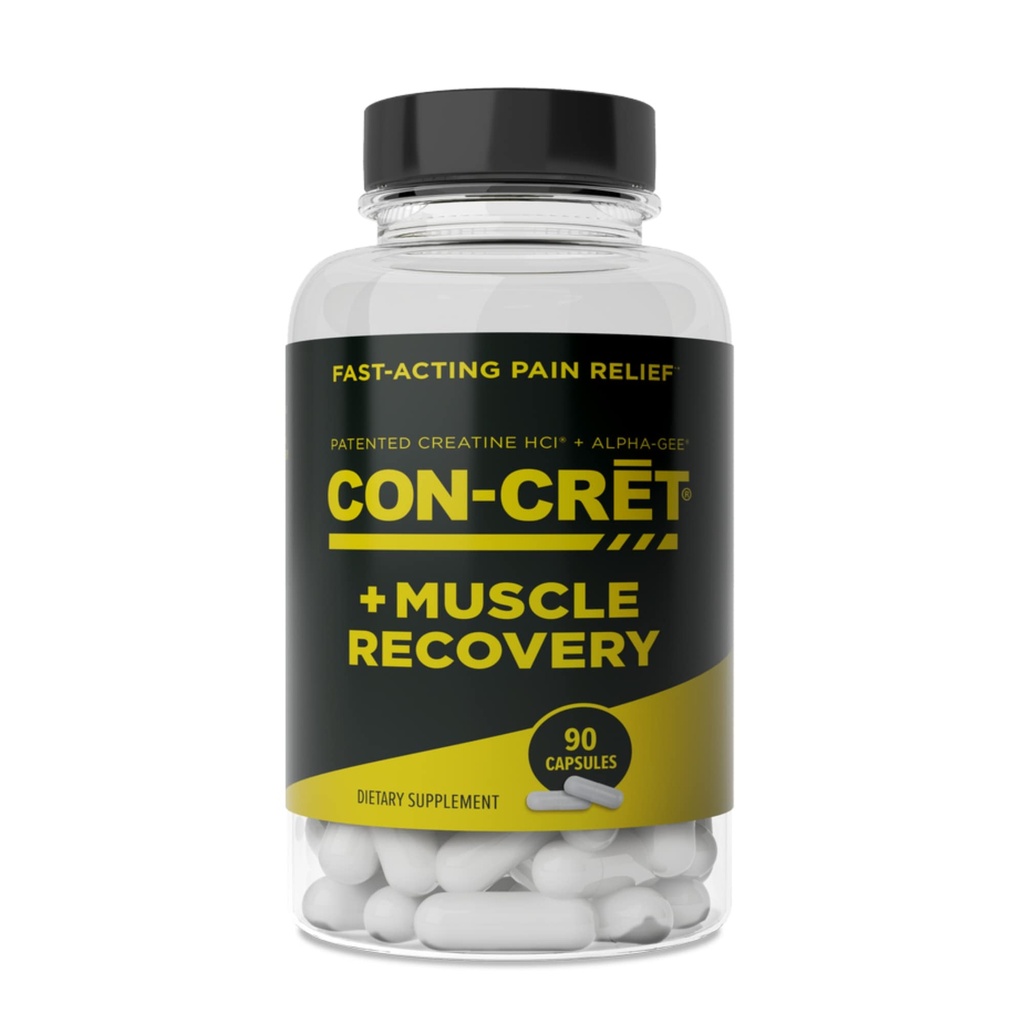 CON-CRET ProMera Sports Muscle Recovery, Concentrated Creatine and Alpha-GEE®, Supports Muscle Recovery, Reduce la Soreness, Restores Muscle Health, 90 cápsulas