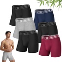 IGOLUMON Hombres ropa interior Boxer Briefs 6 Pack Breathable Boxers para hombres suave ropa interior sin etiqueta con mosca