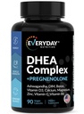 DHEA Complejo Micronizado 200mg con Pregnenolone 100mg Suplemento para Mujeres Hombres con Ashwagandha, DIM, Magnesio, Boron, Calcio, Zinc, Vitamina D3, C y B6 Soporte hormonal - Hecho en EE.UU. 90 cápsulas
